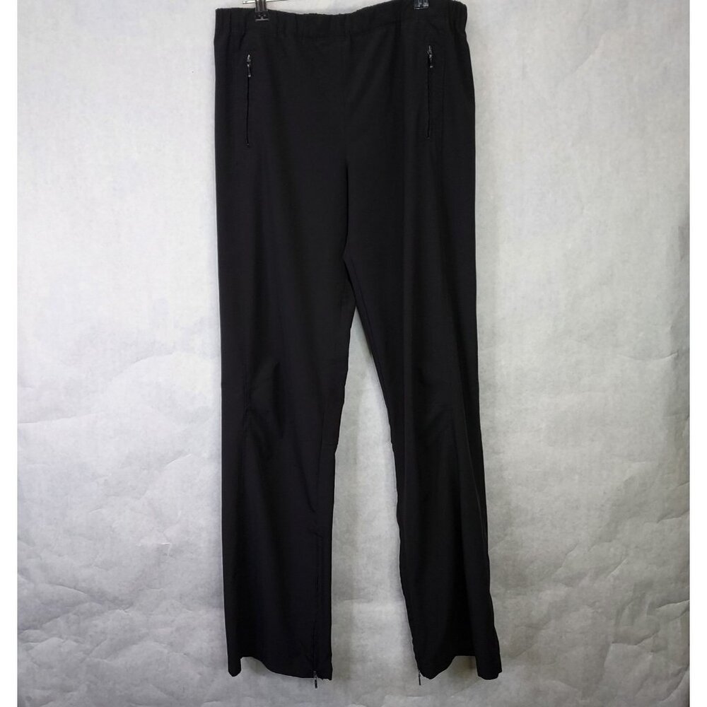 Lucy Pull On Jogger Pants Women's S Tall Black Zip Pocket Zip Ankle Athleisure